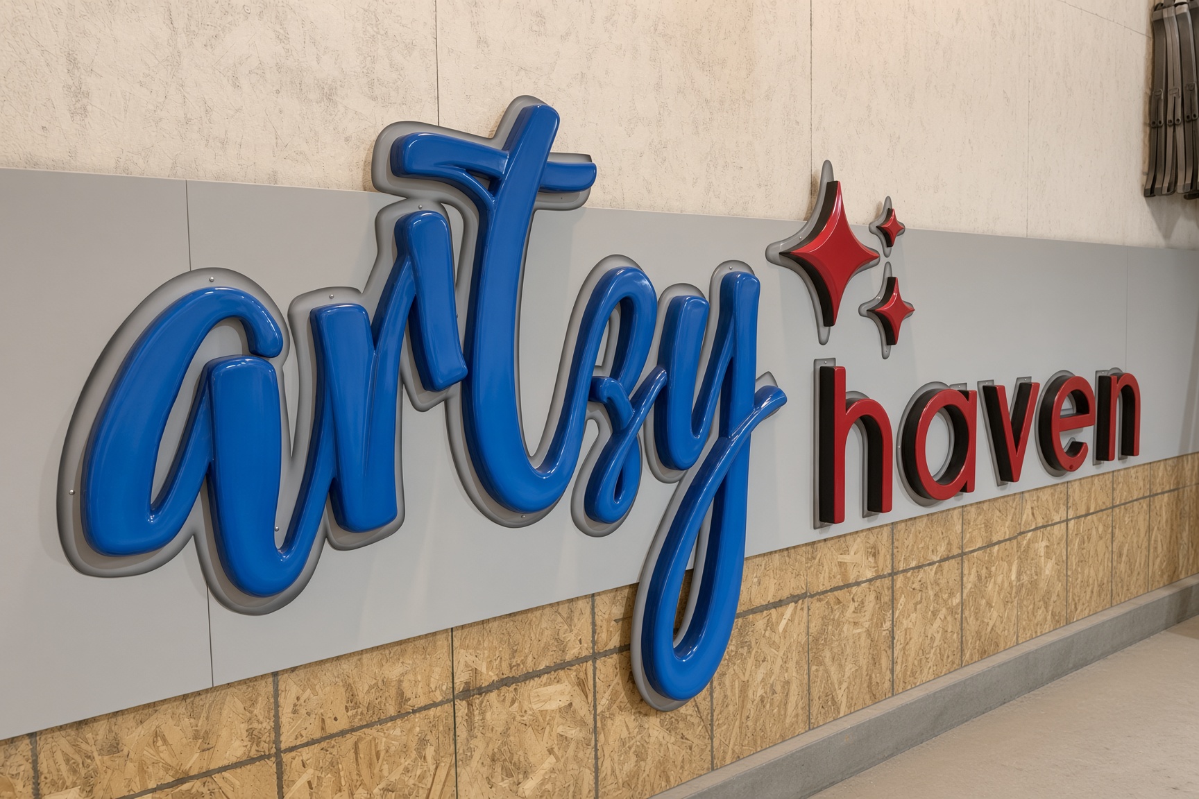 Dimensional Artsy Haven wall sign